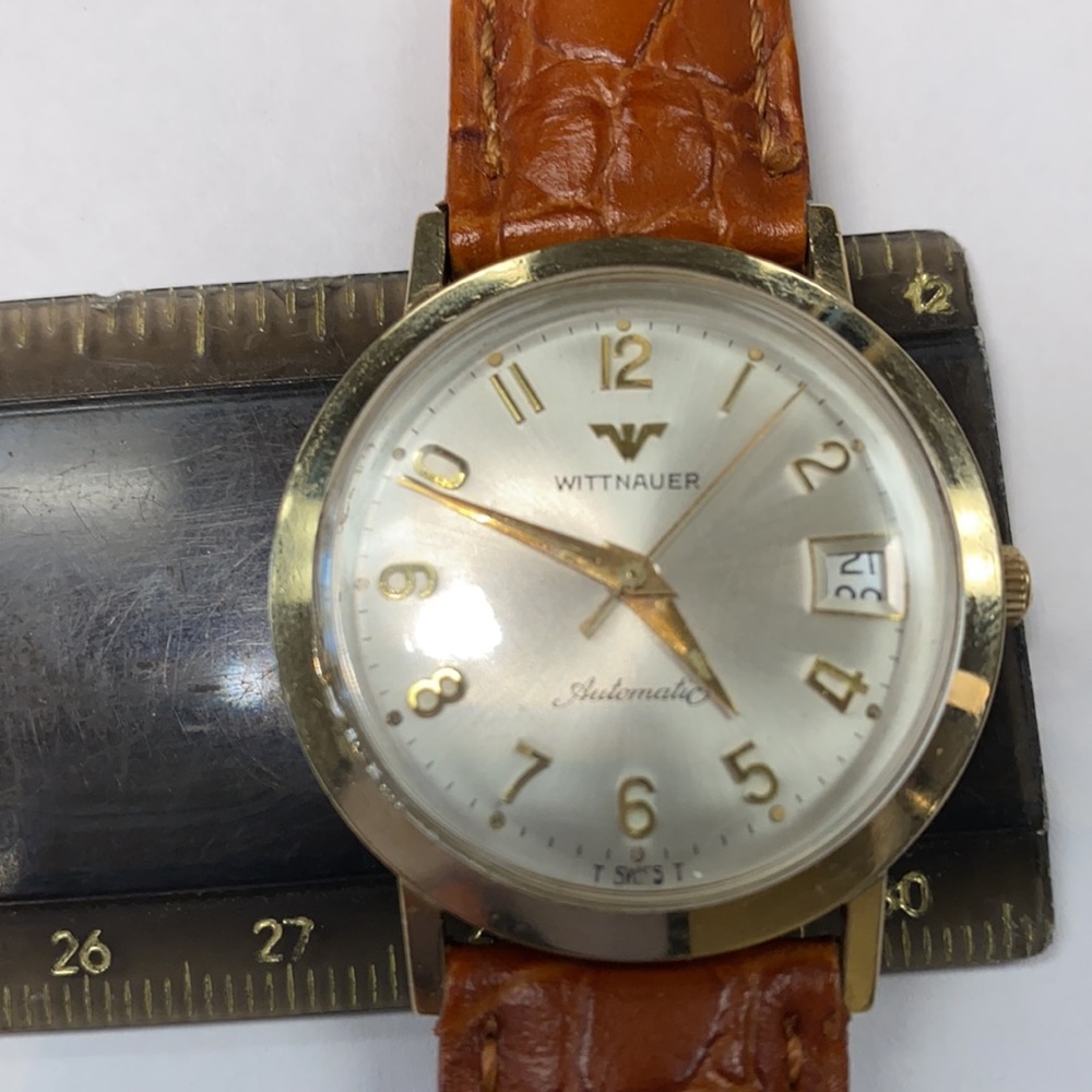 Wittnauer Authenticate Gold Watch Leader Band Gem